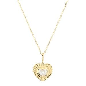Argento Vivo 925 Sterling Silver Cubic Zirconia Heart Pendant Necklace